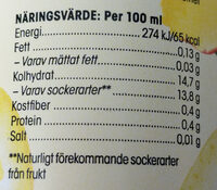 Ekologisk Juice Mango Citron - Näringsfakta - sv