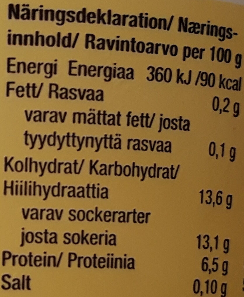 Kvarg Yogurt Vanilj - Näringsfakta - sv