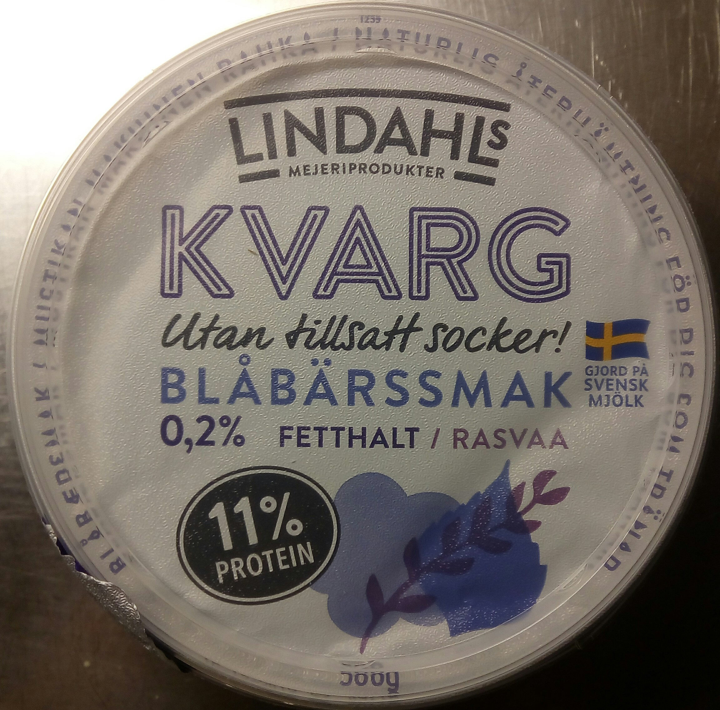 Lindahls Kvarg Blåbärssmak - Produkt - sv