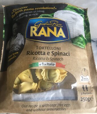 Giovanni Rana Tortelloni Ricotta And Spinach - Produkt - sv