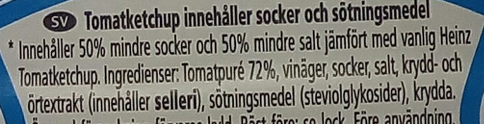 Tomatoketchup 50% - Ingredienser - sv