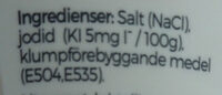 salt med jod - Ingredienser - sv