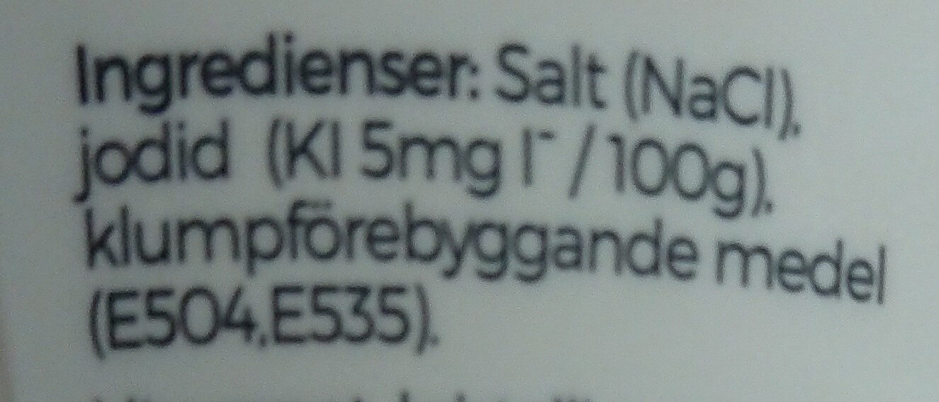 salt med jod - Ingredienser - sv