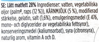 Lätta Mini 28% - Ingredienser - sv